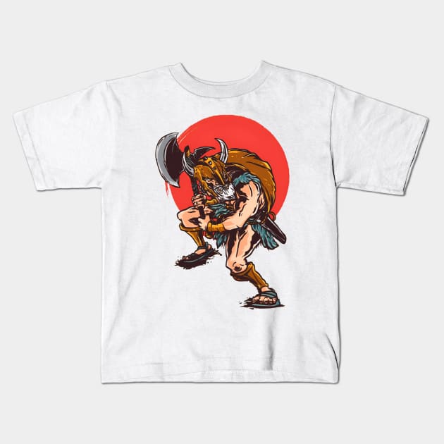 Great Axe, Fury, Legend: The Clash of Berserker, Hunter, Spartan, Viking Kids T-Shirt by Wear Your Story